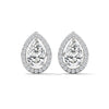 1.88 CT Pear Shape Halo CVD Lab-Grown Diamond Stud Earrings