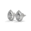 1.88 CT Pear Shape Halo CVD Lab-Grown Diamond Stud Earrings
