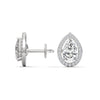 1.88 CT Pear Shape Halo CVD Lab-Grown Diamond Stud Earrings