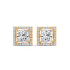 2.29 CT Princess Cut Halo CVD Lab-Grown Diamond Stud Earrings