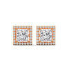 2.29 CT Princess Cut Halo CVD Lab-Grown Diamond Stud Earrings
