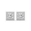2.29 CT Princess Cut Halo CVD Lab-Grown Diamond Stud Earrings