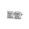 2.29 CT Princess Cut Halo CVD Lab-Grown Diamond Stud Earrings
