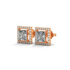 2.29 CT Princess Cut Halo CVD Lab-Grown Diamond Stud Earrings