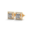 2.29 CT Princess Cut Halo CVD Lab-Grown Diamond Stud Earrings