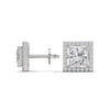2.29 CT Princess Cut Halo CVD Lab-Grown Diamond Stud Earrings