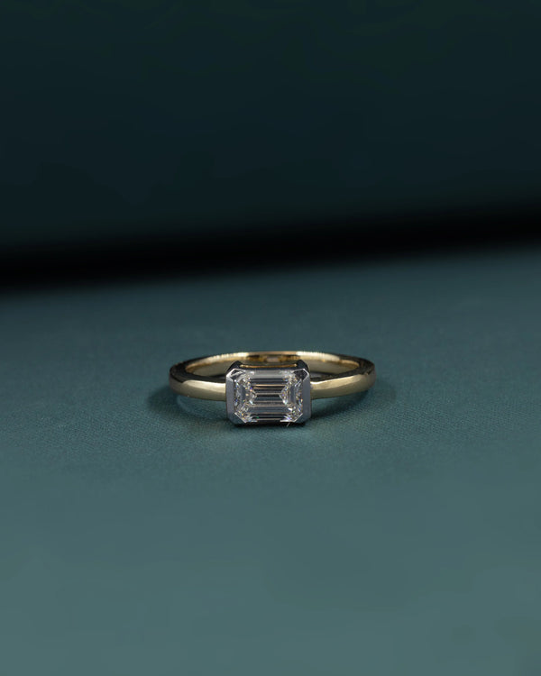 1.01 CT Emerald Cut Bezel-Set Lab-Grown Diamond Solitaire Ring
