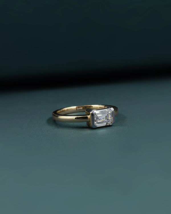 1.01 CT Emerald Cut Bezel-Set Lab-Grown Diamond Solitaire Ring