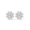 1.40 CT Round Brilliant Floral Halo CVD Lab-Grown Diamond Stud Earrings