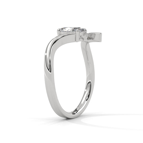 0.75 CT Oval Lab-Grown Diamond Open Curve Solitaire Ring