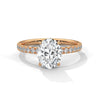 2.46 CT Oval Cut Lab-Grown Diamond Halo Engagement Ring with Pavé Band