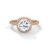 2.36 CT Total Round Cut Lab-Grown Diamond Cushion Halo Engagement Ring