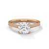 2.13 CT Cushion Cut Lab-Grown Diamond Pave Solitaire Ring