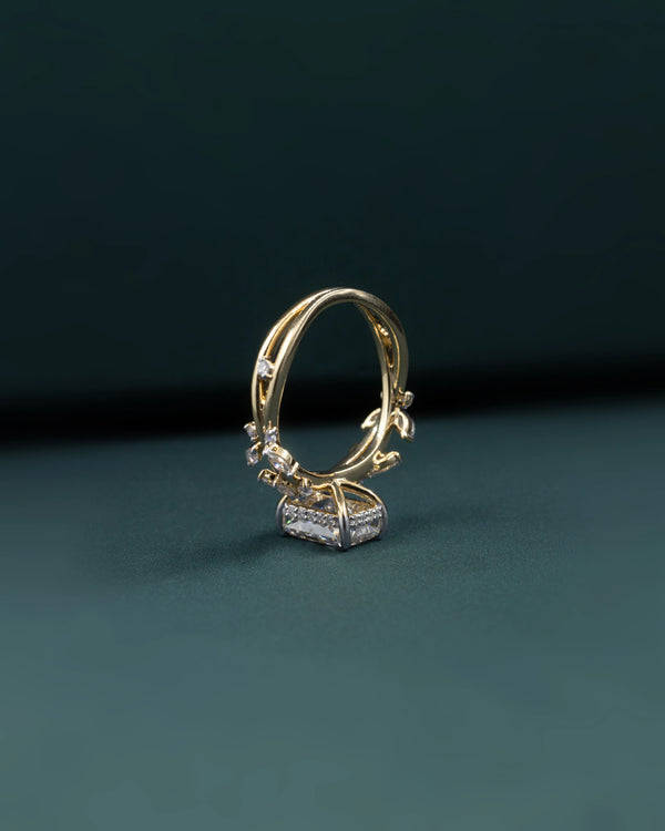 2.50 CTW Radiant Cut Lab-Grown Diamond Nature Inspired Engagement Ring