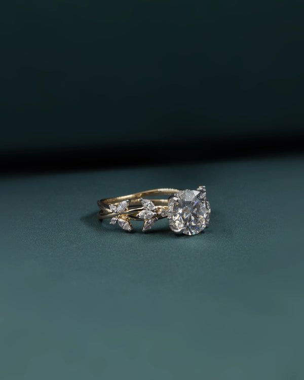 2.56 CTW Round Brilliant Cut Floral Lab-Grown Diamond Engagement Ring