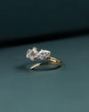 2.47 CTW Emerald & Pear Cut CVD Lab-Grown Diamond Three-Stone Bypass Ring