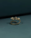 2.47 CTW Emerald & Pear Cut CVD Lab-Grown Diamond Three-Stone Bypass Ring