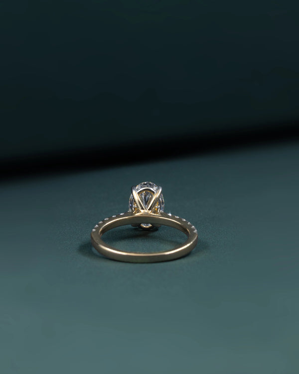 2.79 CTW Oval CVD Lab-Grown Diamond Pavé Engagement Ring with Matching Band