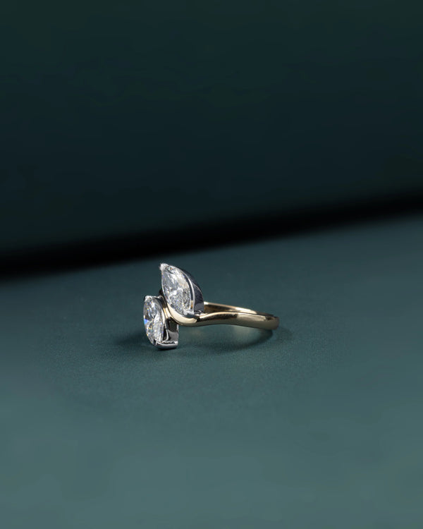 2.04 CTW Marquise Cut Toi et Moi Lab-Grown Diamond Bypass Ring