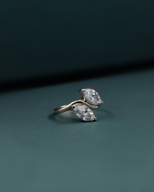 2.04 CTW Marquise Cut Toi et Moi Lab-Grown Diamond Bypass Ring