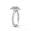 2.04 CT Oval Cut Lab-Grown Diamond Halo Engagement Ring with Pavé Band