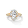 2.04 CT Oval Cut Lab-Grown Diamond Halo Engagement Ring with Pavé Band