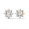 2.92 CT Round Floral Cluster CVD Lab-Grown Diamond Earrings