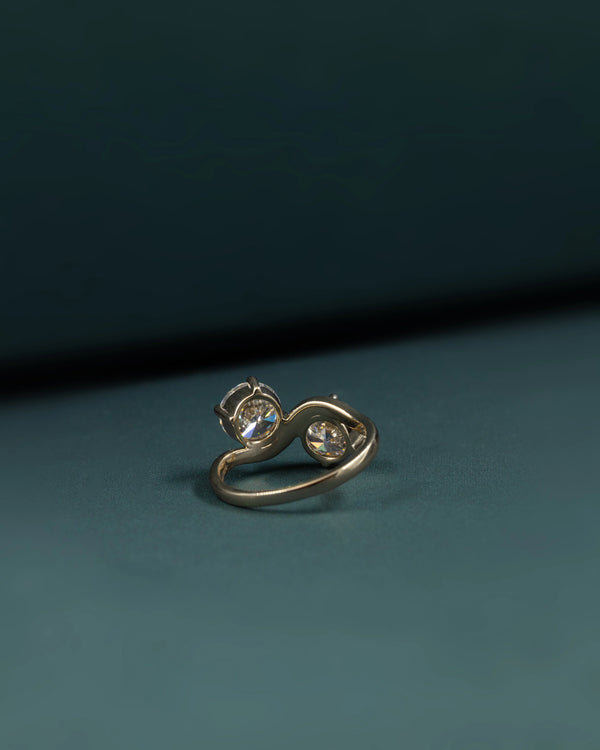 3.07 CTW Round Cut CVD Lab-Grown Diamond Bypass Open Ring