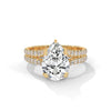 3.77 CT Pear Cut Lab-Grown Diamond Split Shank Pavé Engagement Ring