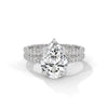 3.77 CT Pear Cut Lab-Grown Diamond Split Shank Pavé Engagement Ring