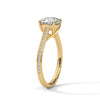 2.13 CT Cushion Cut Lab-Grown Diamond Pave Solitaire Ring
