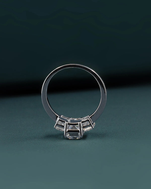 2.90 CTW Emerald Cut Three-Stone CVD Lab-Grown Diamond Engagement Ring