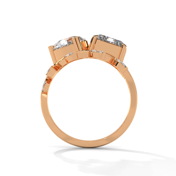 7.30 CT Pear & Emerald Cut Lab-Grown Diamond Designer Ring with Marquise Accents