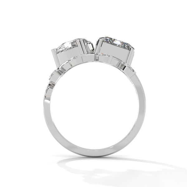 7.30 CT Pear & Emerald Cut Lab-Grown Diamond Designer Ring with Marquise Accents