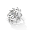 7.30 CT Pear & Emerald Cut Lab-Grown Diamond Designer Ring with Marquise Accents