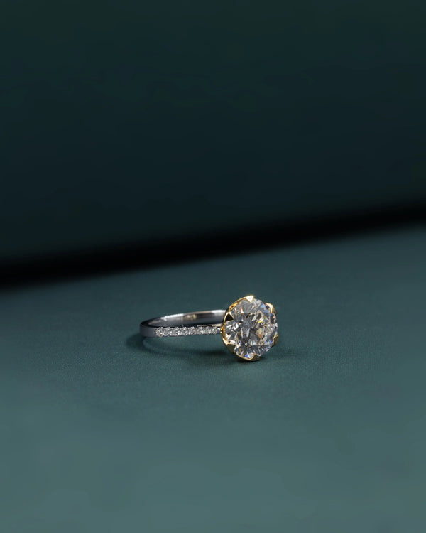 3.21 CT Round Brilliant CVD Lab-Grown Diamond Pave Engagement Ring