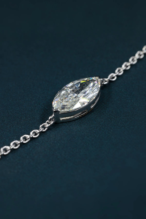 2.10 CTW Marquise Cut Lab-Grown Diamond Solitaire Bracelet in Gold