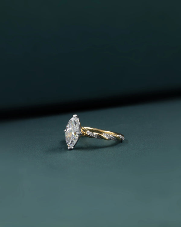 2.15 CT Marquise Solitaire CVD Lab-Grown Diamond Ring