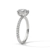 2.46 CT Oval Cut Lab-Grown Diamond Halo Engagement Ring with Pavé Band