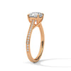 2.13 CT Cushion Cut Lab-Grown Diamond Pave Solitaire Ring