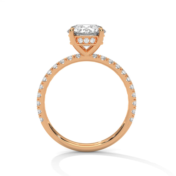 2.47 CT Round Cut Lab-Grown Diamond Pavé Engagement Ring