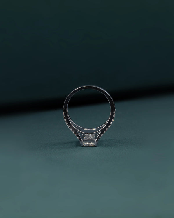 2.34 CT Radiant Cut CVD Lab-Grown Diamond Split Shank Pave Engagement Ring