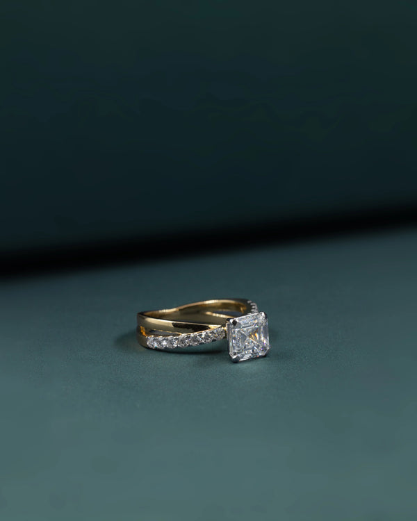 2.42 CTW Asscher Cut CVD Lab-Grown Diamond Twisted Pave Engagement Ring