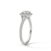 1.44 CT Round Cut Lab-Grown Diamond Halo Engagement Ring with Pavé Band