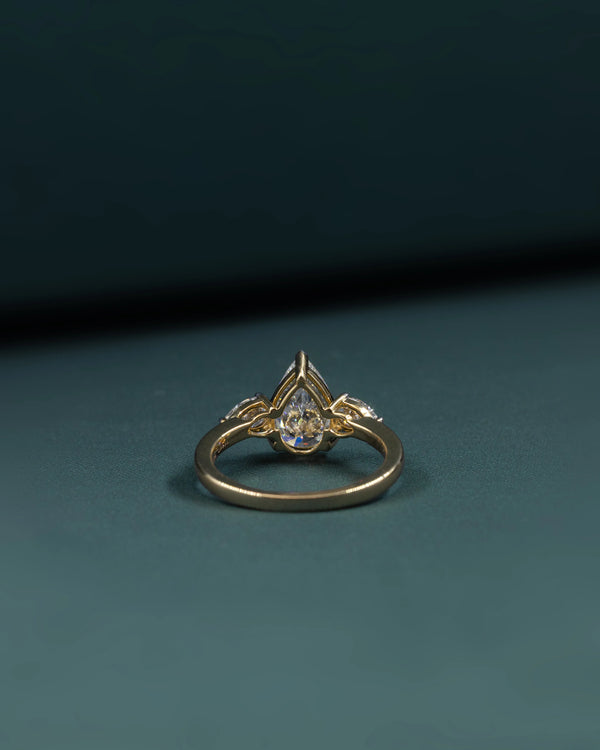 2.41 Carat Pear Cut Three-Stone CVD Lab-Grown Diamond Ring
