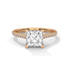 2.22 CT Princess Cut Lab-Grown Diamond Solitaire Ring with Pavé Band