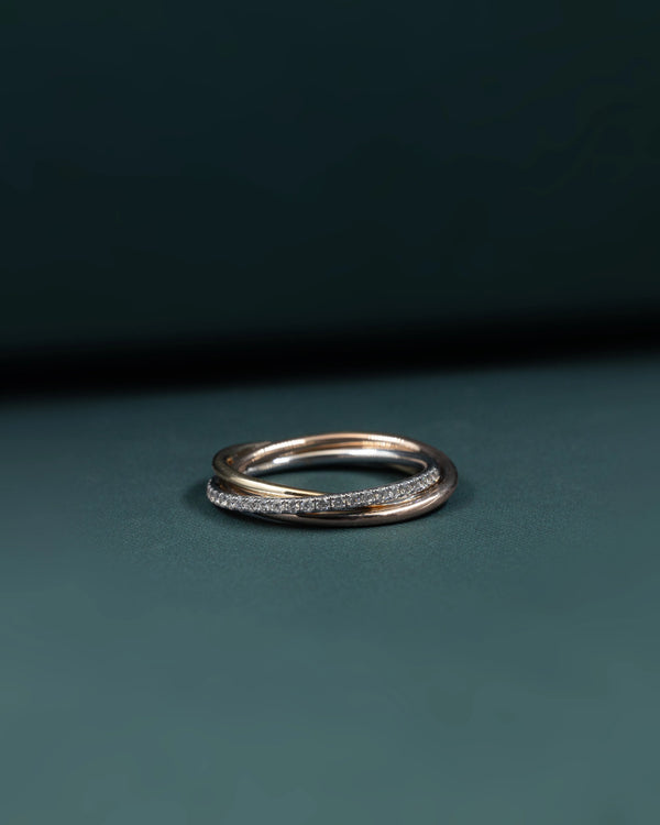 0.18 CTW Minimal Pave Diamond Curved Ring in Gold