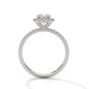 1.41 CT Cushion Cut Lab-Grown Diamond Halo Ring with Pavé Band