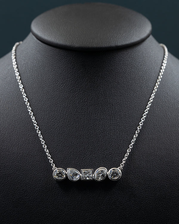 3.23 CTW Multi-Shape Bezel Set Lab-Grown Diamond Necklace