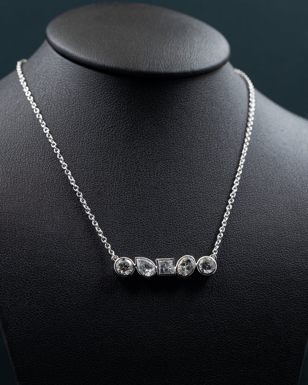 3.23 CTW Multi-Shape Bezel Set Lab-Grown Diamond Necklace